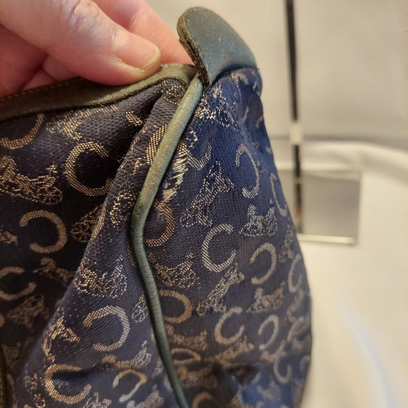 Vtg Celine C Macadam Canvas Boston Bag Green handbag - Picture 4 of 15